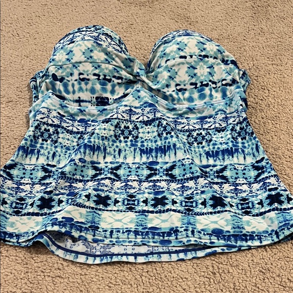 SO Blue and White Patterned Swim Camisole - Picture 1 of 6